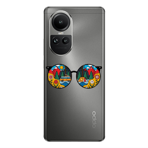 Oppo Reno10 5G Round Glasses Transparent Silicone TPU Θήκη