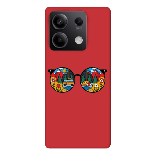 Xiaomi Redmi Note 13 5G Round Glasses Red Colored Silicone TPU Θήκη