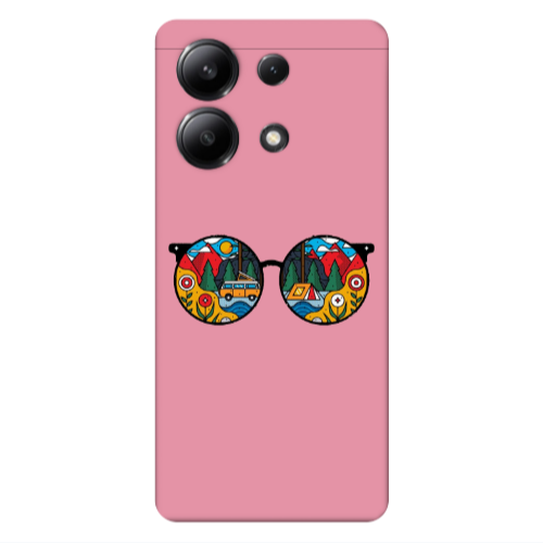 Xiaomi Redmi Note 13 4G Round Glasses Pink Colored Silicone TPU Θήκη