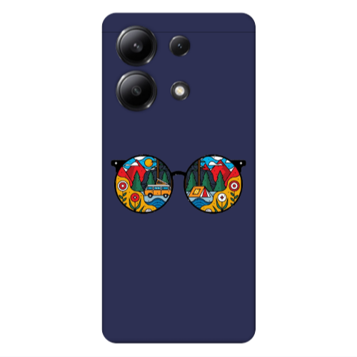 Xiaomi Redmi Note 13 4G Round Glasses Dark blue Colored Silicone TPU Θήκη