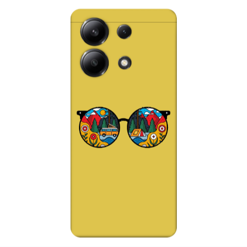 Xiaomi Redmi Note 13 4G Round Glasses Yellow Colored Silicone TPU Θήκη