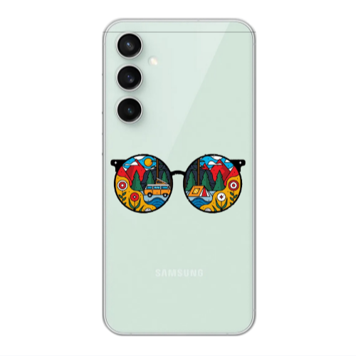 Samsung S24 Round Glasses Transparent Silicone TPU Θήκη