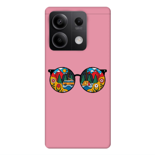 Xiaomi Redmi Note 13Pro 5G Round Glasses Pink Colored Silicone TPU Θήκη