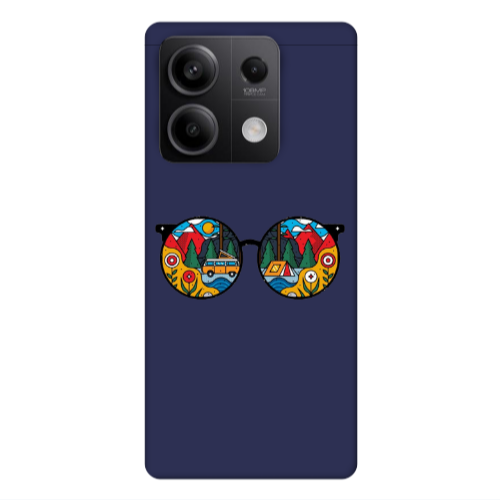Xiaomi Redmi Note 13Pro 5G Round Glasses Dark blue Colored Silicone TPU Θήκη