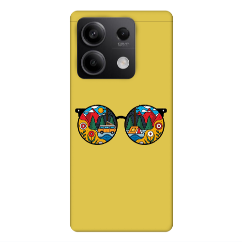 Xiaomi Redmi Note 13Pro 5G Round Glasses Yellow Colored Silicone TPU Θήκη