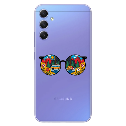 Samsung A25 Round Glasses Transparent Silicone TPU Θήκη