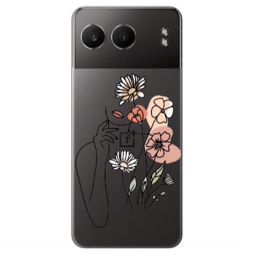 Oneplus Nord 4 Lady with Flowers Transparent Silicone TPU Θήκη