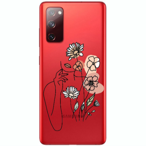 Samsung S20 FE Lady with Flowers Transparent Silicone TPU Θήκη