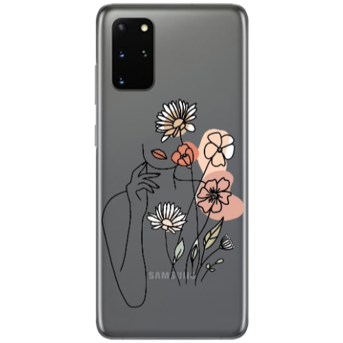 Samsung S20 Plus Lady with Flowers Transparent Silicone TPU Θήκη