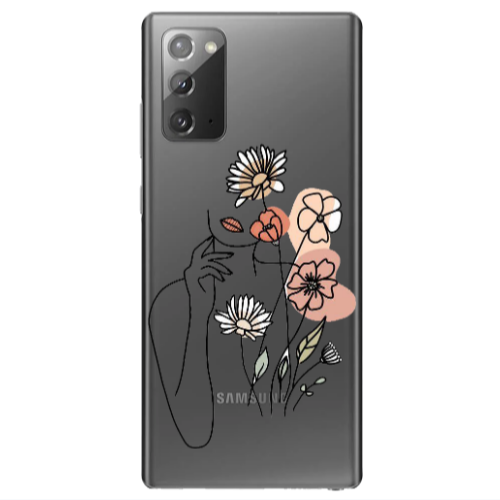 Samsung Note 20 Lady with Flowers Transparent Silicone TPU Θήκη