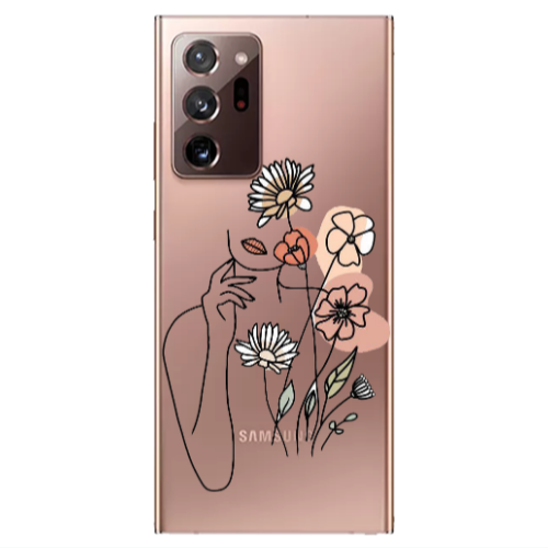 Samsung Note 20 Ultra Lady with Flowers Transparent Silicone TPU Θήκη