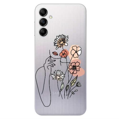 Samsung A24 Lady with Flowers Transparent Silicone TPU Θήκη