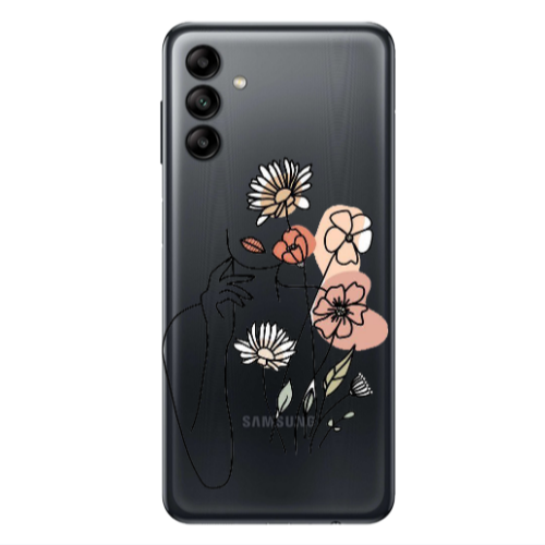 Samsung A13 5G Lady with Flowers Transparent Silicone TPU Θήκη