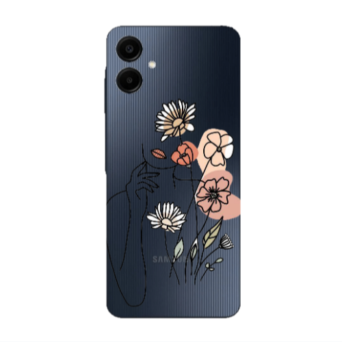 Samsung A06 Lady with Flowers Transparent Silicone TPU Θήκη
