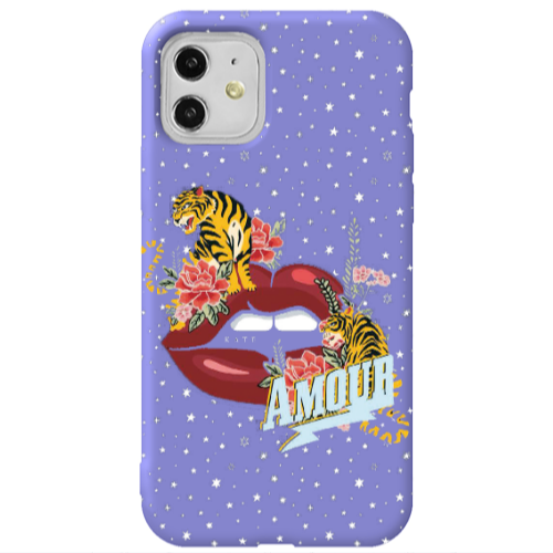 Apple iPhone 11  Amour Purple Colored Silicone TPU Θήκη
