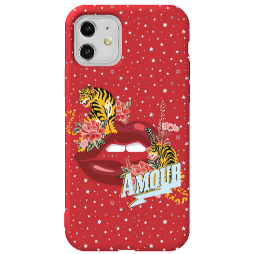 Apple iPhone 11  Amour Red Colored Silicone TPU Θήκη