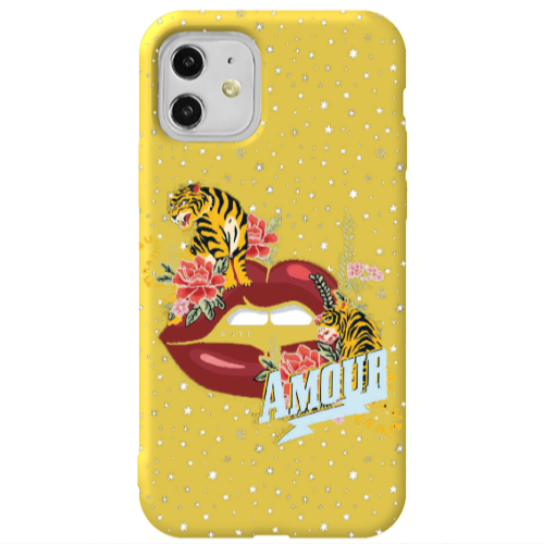 Apple iPhone 11  Amour Yellow Colored Silicone TPU Θήκη