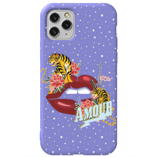 Apple iPhone 11 Pro Amour Purple Colored Silicone TPU Θήκη