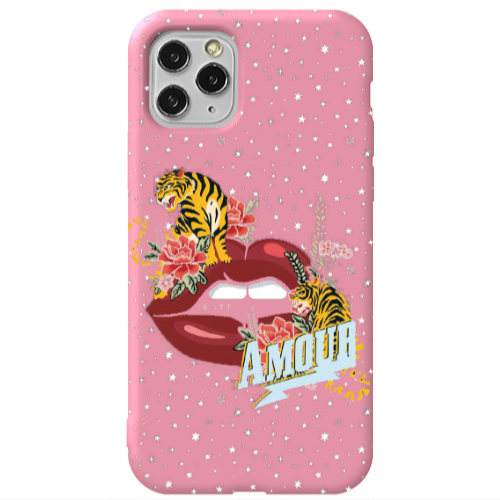 Apple iPhone 11 Pro Amour Pink Colored Silicone TPU Θήκη