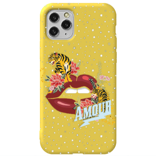 Apple iPhone 11 Pro Amour Yellow Colored Silicone TPU Θήκη