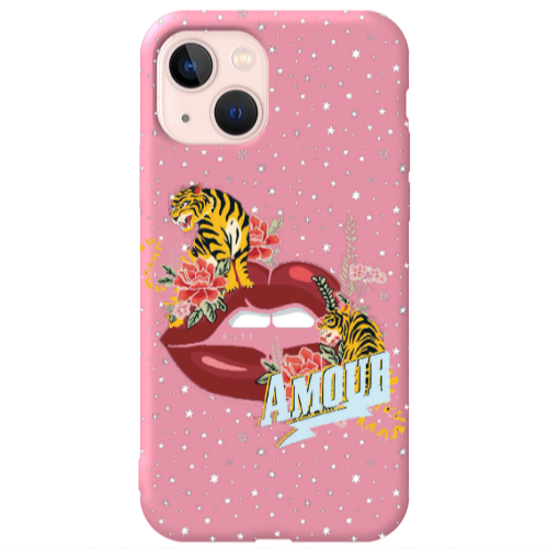 Apple iPhone 13 Amour Pink Colored Silicone TPU Θήκη