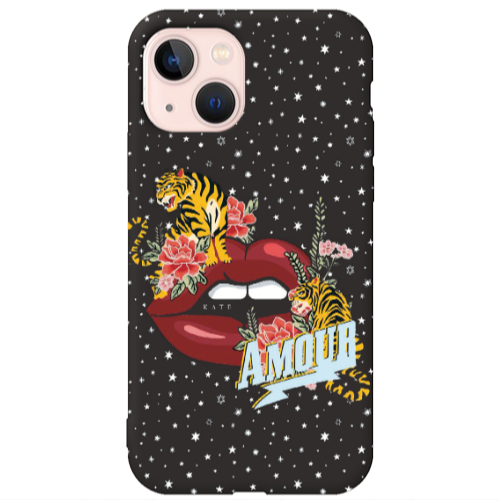 Apple iPhone 13 Amour Black Colored Silicone TPU Θήκη