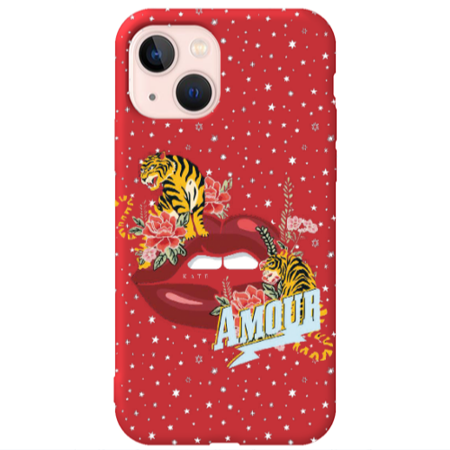 Apple iPhone 13 Amour Red Colored Silicone TPU Θήκη