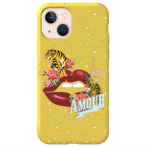 Apple iPhone 13 Amour Yellow Colored Silicone TPU Θήκη