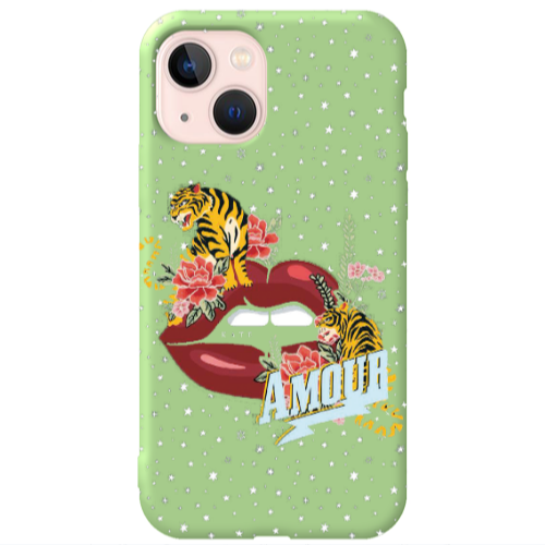 Apple iPhone 13 Amour Light Green Colored Silicone TPU Θήκη