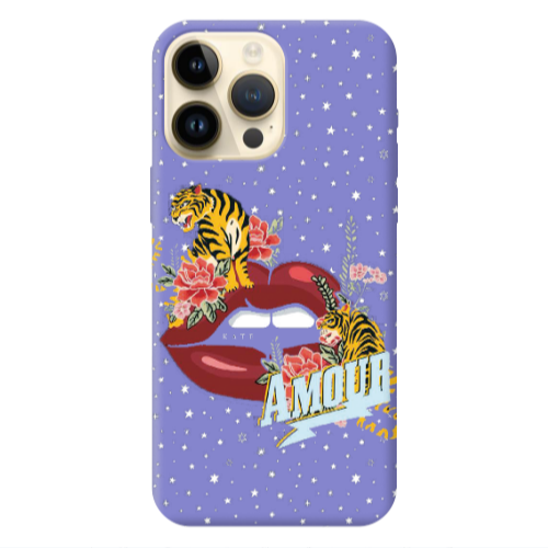 Apple iPhone 13 Pro Max Amour Purple Colored Silicone TPU Θήκη