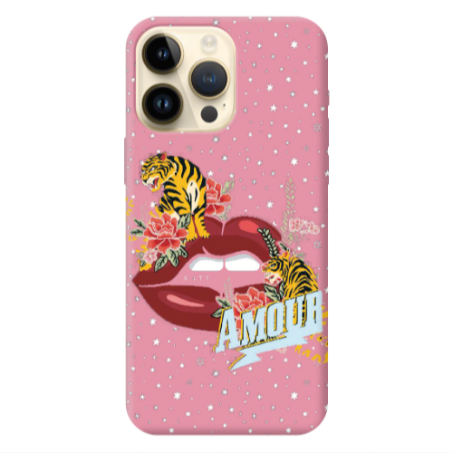 Apple iPhone 13 Pro Max Amour Pink Colored Silicone TPU Θήκη