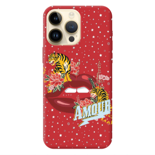 Apple iPhone 13 Pro Max Amour Red Colored Silicone TPU Θήκη
