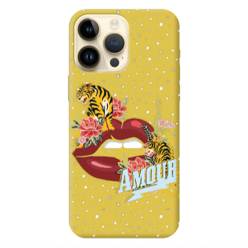 Apple iPhone 13 Pro Max Amour Yellow Colored Silicone TPU Θήκη