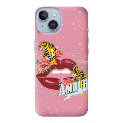 Apple iPhone 14  Amour Pink Colored Silicone TPU Θήκη