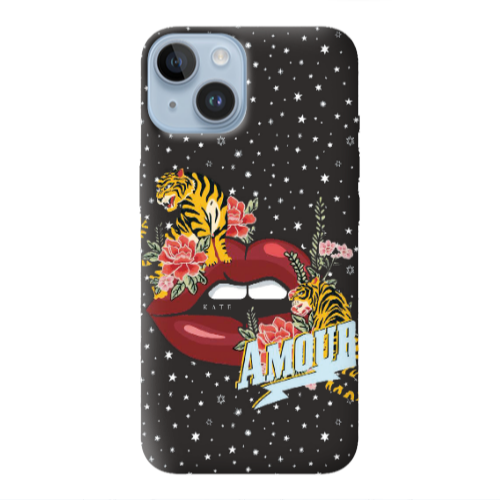 Apple iPhone 14  Amour Black Colored Silicone TPU Θήκη