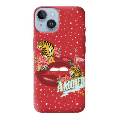 Apple iPhone 14 Plus Amour Red Colored Silicone TPU Θήκη