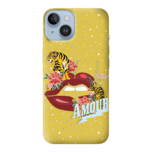 Apple iPhone 14 Plus Amour Yellow Colored Silicone TPU Θήκη
