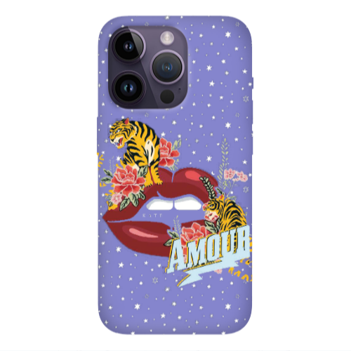 Apple iPhone 14 Pro  Amour Purple Colored Silicone TPU Θήκη