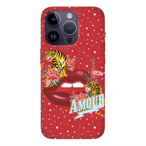 Apple iPhone 14 Pro  Amour Red Colored Silicone TPU Θήκη