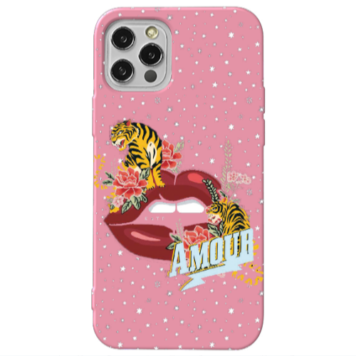 Apple iPhone 13 Pro Amour Pink Colored Silicone TPU Θήκη
