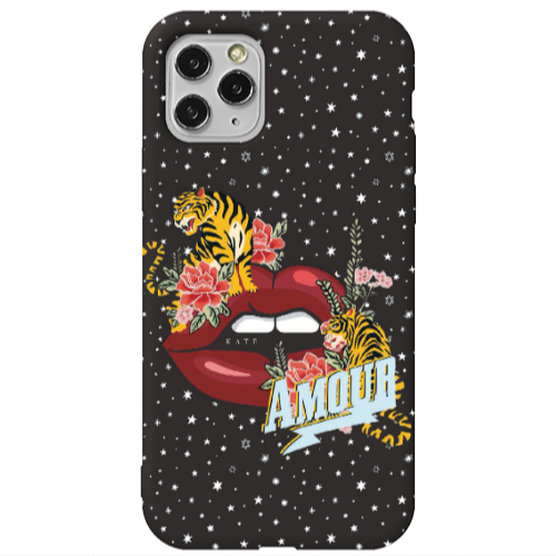 Apple iPhone 11 Pro Max Amour Black Colored Silicone TPU Θήκη