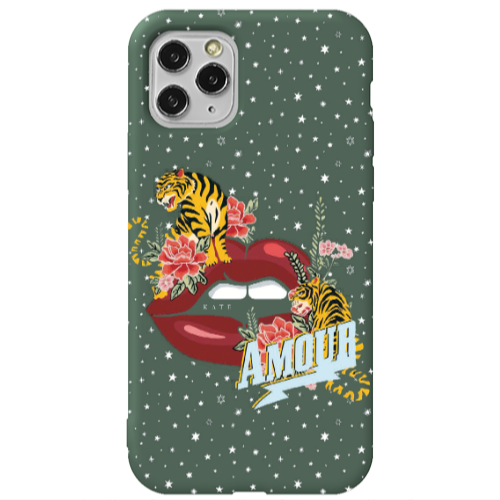 Apple iPhone 11 Pro Max Amour Dark Green Colored Silicone TPU Θήκη