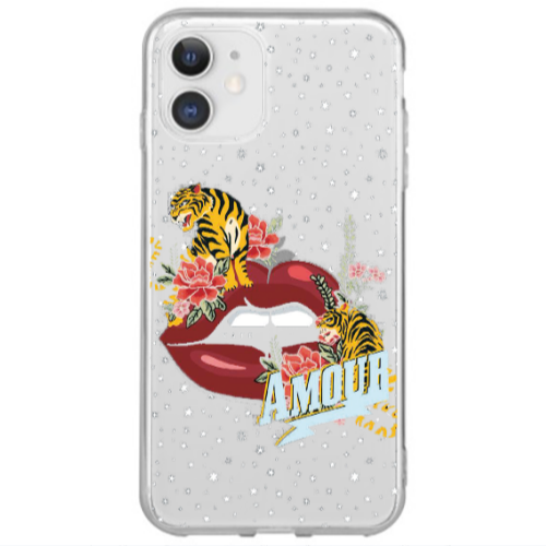 Apple iPhone 12 Mini Amour Transparent Silicone TPU Θήκη