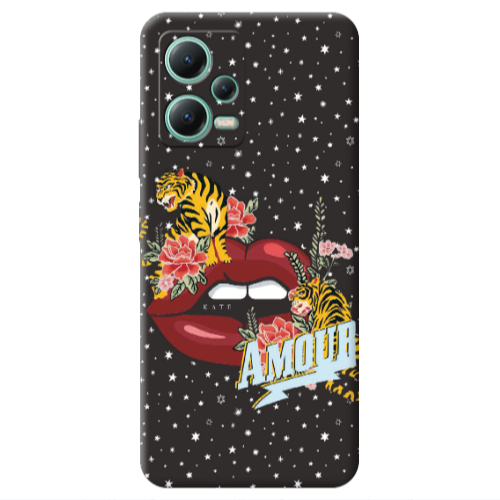 Xiaomi Redmi Note 12 Pro 5G Amour Black Colored Silicone TPU Θήκη