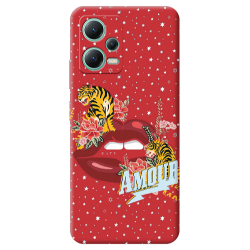 Xiaomi Redmi Note 12 Pro 5G Amour Red Colored Silicone TPU Θήκη