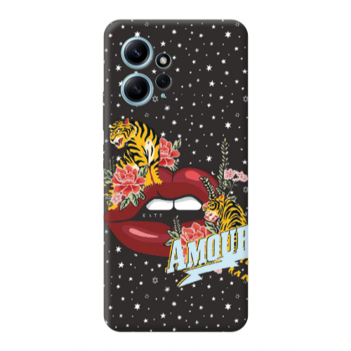 Xiaomi Redmi Note 12 4G Amour Black Colored Silicone TPU Θήκη