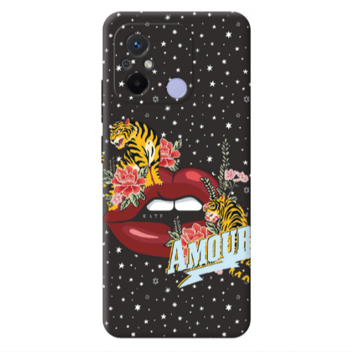 Xiaomi Redmi 12C Amour Black Colored Silicone TPU Θήκη