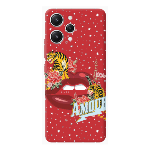 Xiaomi Redmi 12 Amour Red Colored Silicone TPU Θήκη