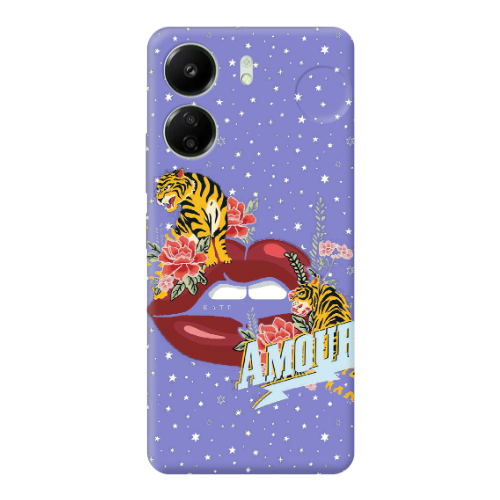 Xiaomi Redmi 13C Amour Purple Colored Silicone TPU Θήκη