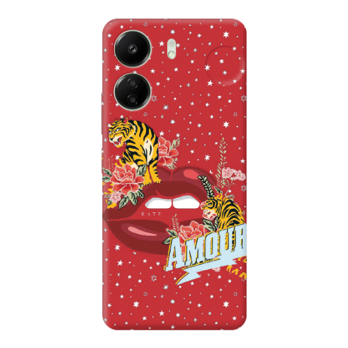 Xiaomi Redmi 13C Amour Red Colored Silicone TPU Θήκη